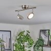 Sarnadinha ceiling light LED matt nickel, 2-light sources