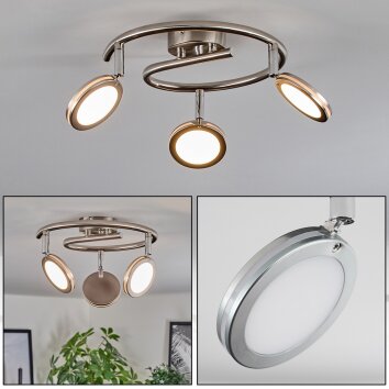 Sarnadinha ceiling light LED matt nickel, 3-light sources