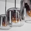 Lauden hanging light clear, Smoke-coloured, 4-light sources