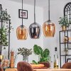 Vevino pendant light Amber, chrome, 3-light sources