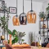 Vevino pendant light Amber, chrome, 3-light sources