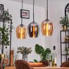 Vevino pendant light Amber, chrome, 3-light sources