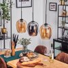 Vevino pendant light Amber, chrome, 3-light sources