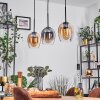 Vevino pendant light Amber, clear, Smoke-coloured, 3-light sources