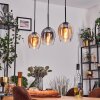 Vevino pendant light Amber, clear, Smoke-coloured, 3-light sources