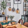 Vevino pendant light Amber, clear, Smoke-coloured, 3-light sources