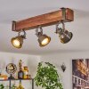 Pehefito ceiling light dark brown, grey, green, 3-light sources