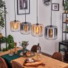 Lauden hanging light Amber, clear, Smoke-coloured, 4-light sources