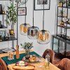 Lauden pendant light Amber, clear, Smoke-coloured, 3-light sources