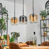 Lauden pendant light Amber, clear, Smoke-coloured, 3-light sources