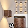 Tamarin outdoor wall light, Up & Down Light, wall light LED Wood like finish, black, 1-light source