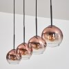 Koyoto pendant light clear, coppery, 4-light sources