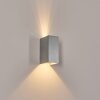 Hoods outdoor wall light, Up & Down Light, wall light LED silver, 1-light source