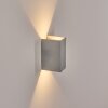 Hoods outdoor wall light, Up & Down Light, wall light LED silver, 1-light source