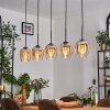 Vevino pendant light Amber, clear, 5-light sources