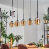 Vevino pendant light Amber, clear, 5-light sources