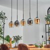 Vevino pendant light Amber, clear, Smoke-coloured, 5-light sources