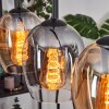 Vevino pendant light Amber, clear, Smoke-coloured, 5-light sources