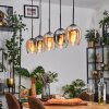 Vevino pendant light Amber, clear, Smoke-coloured, 5-light sources