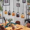 Vevino pendant light Amber, chrome, 5-light sources