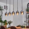 Vevino pendant light chrome, clear, 5-light sources