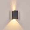 Hoods outdoor wall light, Up & Down Light, wall light LED copper, black, 1-light source