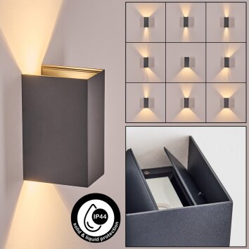 Hoods outdoor wall light, Up & Down Light, wall light LED anthracite, 1-light source