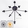 Gastor ceiling light 87 cm black, 8-light sources