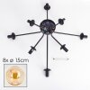 Gastor ceiling light 87 cm black, 8-light sources