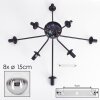 Gastor ceiling light 87 cm chrome, clear, 8-light sources