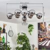 Gastor ceiling light 87 cm chrome, 8-light sources