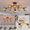 Gastor ceiling light 87 cm Amber, clear, 8-light sources