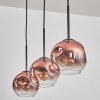 Ripoll pendant light clear, coppery, 3-light sources