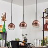 Koyoto pendant light clear, coppery, 3-light sources