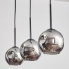 Ripoll pendant light chrome, Smoke-coloured, 3-light sources