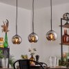 Ripoll pendant light chrome, Smoke-coloured, 3-light sources