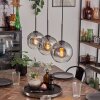 Ripoll pendant light clear, Smoke-coloured, 3-light sources