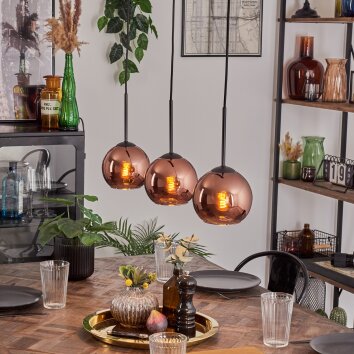 Koyoto pendant light coppery, 3-light sources