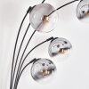 Gastor floor lamp chrome, clear, Smoke-coloured, 5-light sources