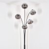 Gastor floor lamp chrome, clear, Smoke-coloured, 5-light sources