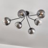 Gastor ceiling light 74 cm clear, Smoke-coloured, 6-light sources