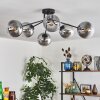 Gastor ceiling light 74 cm clear, Smoke-coloured, 6-light sources