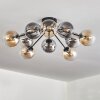 Gastor ceiling light 83 cm Amber, clear, Smoke-coloured, 10-light sources