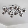 Gastor ceiling light chrome, Smoke-coloured, 12-light sources