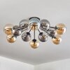 Gastor ceiling light 91 cm Amber, Smoke-coloured, 12-light sources