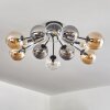 Gastor ceiling light 91 cm Amber, clear, Smoke-coloured, 12-light sources