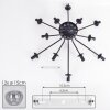 Gastor ceiling light 91 cm clear, Smoke-coloured, 12-light sources