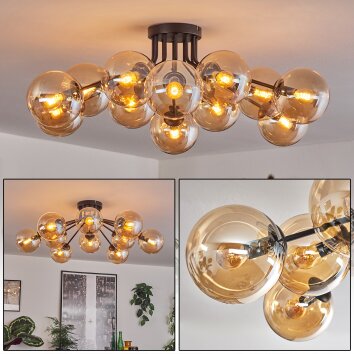 Gastor ceiling light 91 cm Amber, 12-light sources