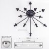 Gastor ceiling light 91 cm chrome, clear, Smoke-coloured, 12-light sources