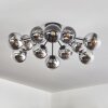 Gastor ceiling light 91 cm chrome, clear, Smoke-coloured, 12-light sources